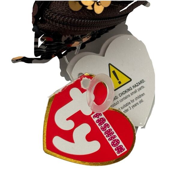 TY Fashion Flippy Sequin Pencil Bag Dangler the Sloth Brown Gold Flip Sequins 8" - Picture 5 of 6